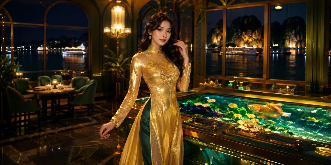 Trải nghiệm VIP của bongdalu42 tại Vịnh Hạ Long với áo dài truyền thống Việt Nam